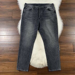 American Eagle Size 14 Washed Black Hi Rise Girlfriend Denim Jeans